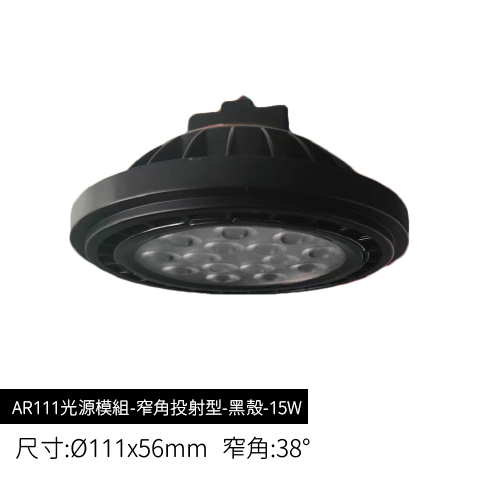AR111光源模組-窄角投射型-黑殼-15W