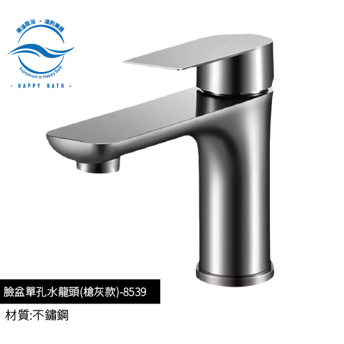 8539-臉盆單孔水龍頭-槍灰款